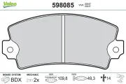 Bremsbelagsatz, Scheibenbremse VALEO 598085