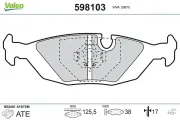 Bremsbelagsatz, Scheibenbremse Hinterachse VALEO 598103