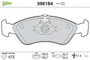 Bremsbelagsatz, Scheibenbremse Vorderachse VALEO 598184