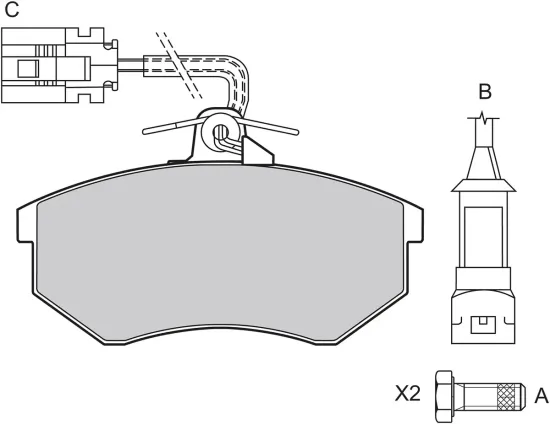 Bremsbelagsatz, Scheibenbremse Vorderachse VALEO 598252 Bild Bremsbelagsatz, Scheibenbremse Vorderachse VALEO 598252