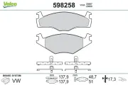 Bremsbelagsatz, Scheibenbremse Vorderachse VALEO 598258