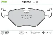 Bremsbelagsatz, Scheibenbremse Hinterachse VALEO 598259