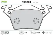 Bremsbelagsatz, Scheibenbremse Hinterachse VALEO 598301
