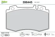 Bremsbelagsatz, Scheibenbremse Vorderachse VALEO 598445