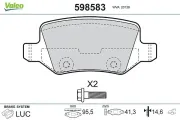 Bremsbelagsatz, Scheibenbremse Hinterachse VALEO 598583