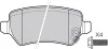Bremsbelagsatz, Scheibenbremse Hinterachse VALEO 598584 Bild Bremsbelagsatz, Scheibenbremse Hinterachse VALEO 598584