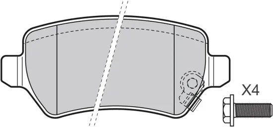 Bremsbelagsatz, Scheibenbremse Hinterachse VALEO 598584 Bild Bremsbelagsatz, Scheibenbremse Hinterachse VALEO 598584
