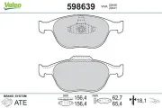 Bremsbelagsatz, Scheibenbremse Vorderachse VALEO 598639