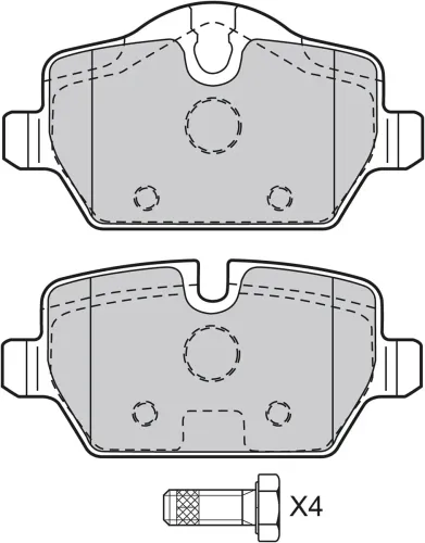 Bremsbelagsatz, Scheibenbremse Hinterachse VALEO 598701 Bild Bremsbelagsatz, Scheibenbremse Hinterachse VALEO 598701
