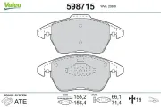 Bremsbelagsatz, Scheibenbremse Vorderachse VALEO 598715