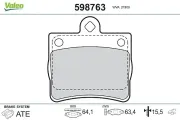 Bremsbelagsatz, Scheibenbremse Hinterachse VALEO 598763