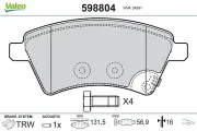 Bremsbelagsatz, Scheibenbremse Vorderachse VALEO 598804