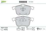 Bremsbelagsatz, Scheibenbremse Vorderachse VALEO 598808