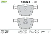 Bremsbelagsatz, Scheibenbremse Hinterachse VALEO 598820