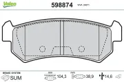 Bremsbelagsatz, Scheibenbremse Hinterachse VALEO 598874