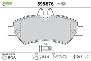 Bremsbelagsatz, Scheibenbremse Hinterachse VALEO 598876