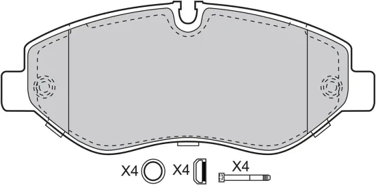 Bremsbelagsatz, Scheibenbremse Vorderachse VALEO 598882 Bild Bremsbelagsatz, Scheibenbremse Vorderachse VALEO 598882