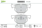 Bremsbelagsatz, Scheibenbremse Hinterachse VALEO 598885