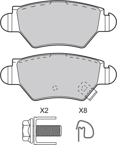 Bremsbelagsatz, Scheibenbremse Hinterachse VALEO 598926 Bild Bremsbelagsatz, Scheibenbremse Hinterachse VALEO 598926