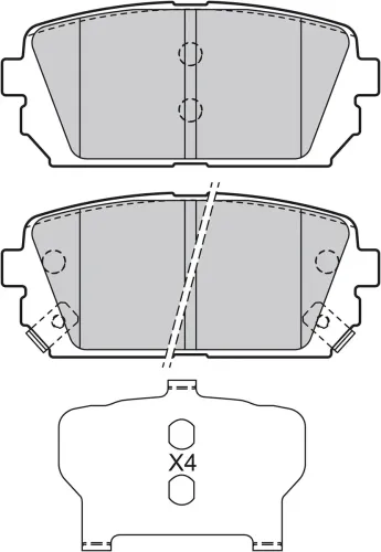 Bremsbelagsatz, Scheibenbremse Hinterachse VALEO 598945 Bild Bremsbelagsatz, Scheibenbremse Hinterachse VALEO 598945