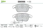 Bremsbelagsatz, Scheibenbremse Vorderachse VALEO 598996