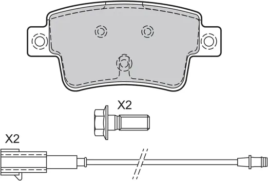 Bremsbelagsatz, Scheibenbremse Hinterachse VALEO 601063 Bild Bremsbelagsatz, Scheibenbremse Hinterachse VALEO 601063