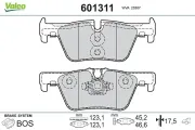 Bremsbelagsatz, Scheibenbremse Hinterachse VALEO 601311