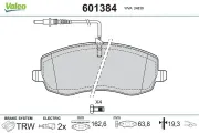 Bremsbelagsatz, Scheibenbremse Vorderachse VALEO 601384