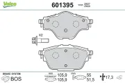 Bremsbelagsatz, Scheibenbremse Hinterachse VALEO 601395