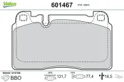 Bremsbelagsatz, Scheibenbremse Vorderachse VALEO 601467