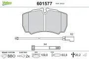 Bremsbelagsatz, Scheibenbremse Hinterachse VALEO 601577