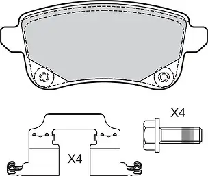 Bremsbelagsatz, Scheibenbremse Hinterachse VALEO 601706 Bild Bremsbelagsatz, Scheibenbremse Hinterachse VALEO 601706