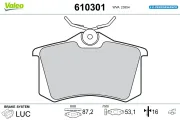 Bremsbelagsatz, Scheibenbremse Hinterachse VALEO 610301