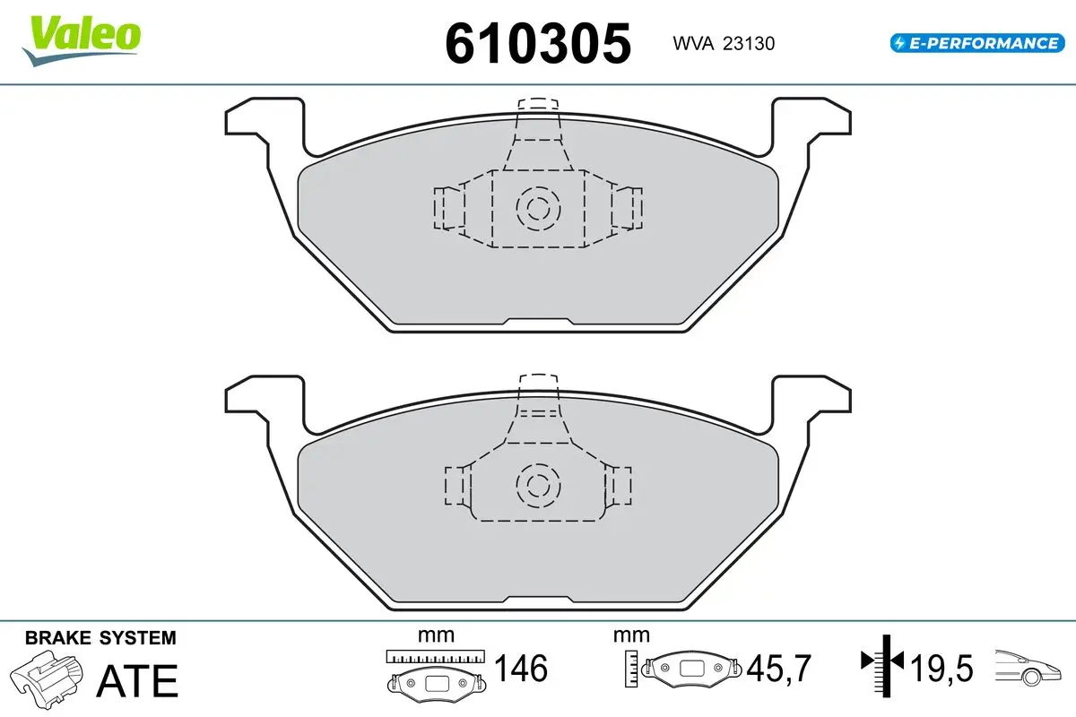 Bremsbelagsatz, Scheibenbremse VALEO 610305