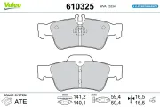 Bremsbelagsatz, Scheibenbremse Hinterachse VALEO 610325