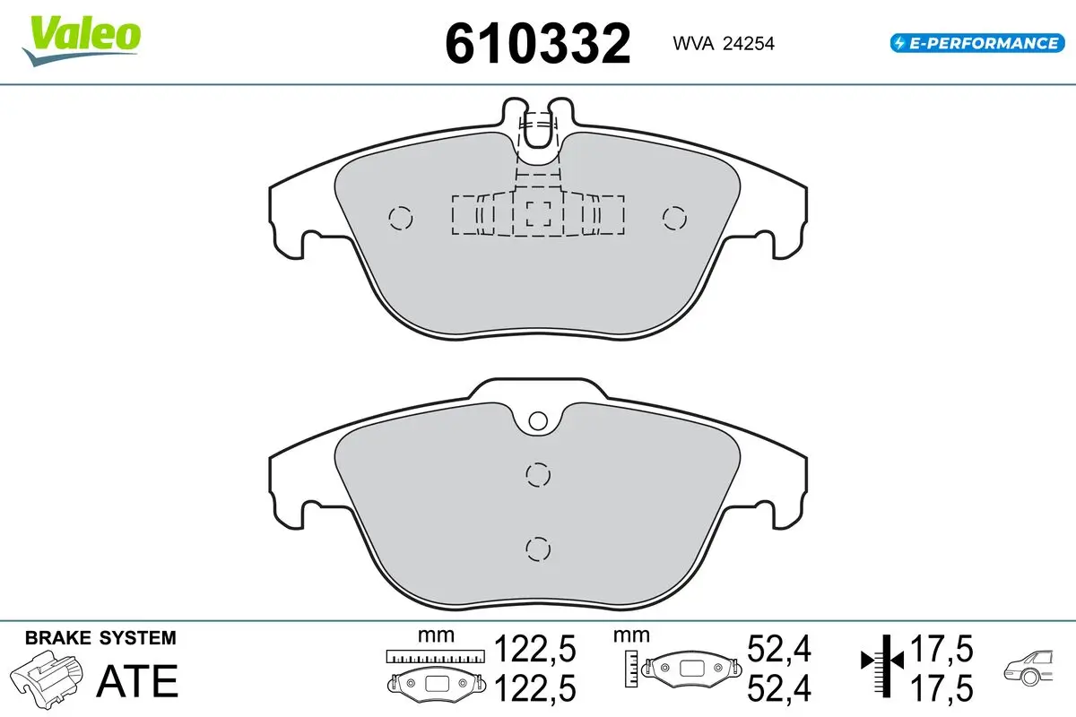 Bremsbelagsatz, Scheibenbremse Hinterachse VALEO 610332