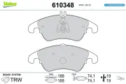Bremsbelagsatz, Scheibenbremse Vorderachse VALEO 610348