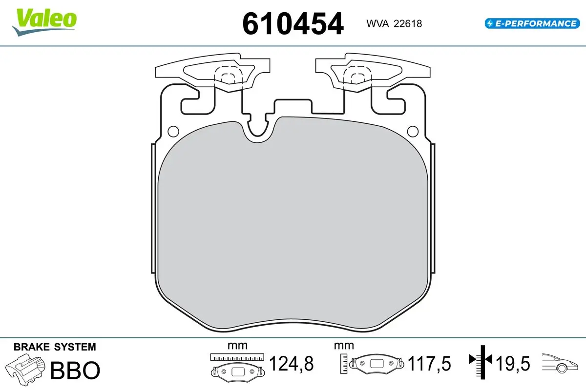 Bremsbelagsatz, Scheibenbremse VALEO 610454