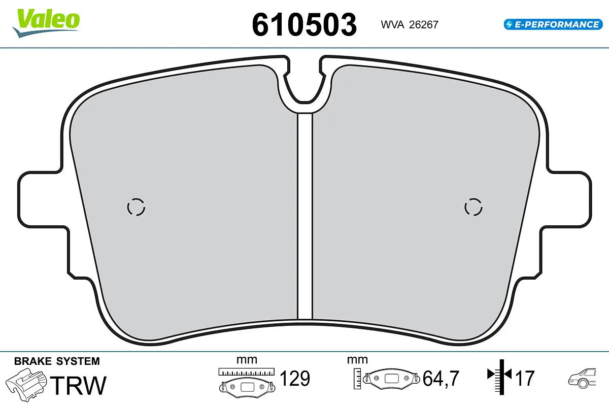 Bremsbelagsatz, Scheibenbremse Hinterachse VALEO 610503