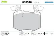 Bremsbelagsatz, Scheibenbremse Vorderachse VALEO 610516