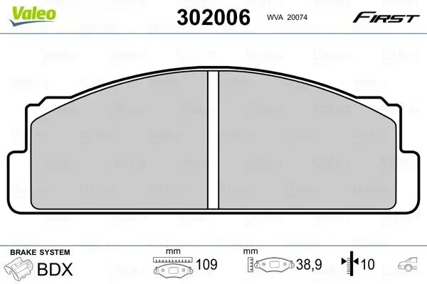 Bremsbelagsatz, Scheibenbremse Hinterachse VALEO 302006