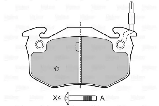 Bremsbelagsatz, Scheibenbremse Hinterachse VALEO 598158 Bild Bremsbelagsatz, Scheibenbremse Hinterachse VALEO 598158