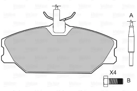 Bremsbelagsatz, Scheibenbremse Vorderachse VALEO 598473 Bild Bremsbelagsatz, Scheibenbremse Vorderachse VALEO 598473