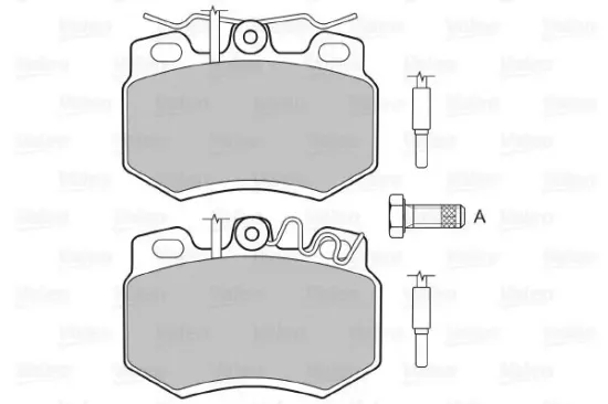 Bremsbelagsatz, Scheibenbremse Vorderachse VALEO 598176 Bild Bremsbelagsatz, Scheibenbremse Vorderachse VALEO 598176