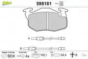 Bremsbelagsatz, Scheibenbremse VALEO 598181