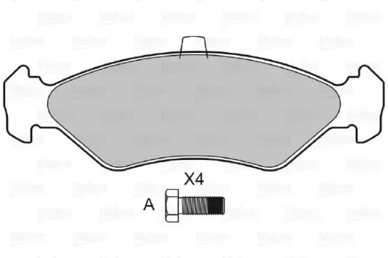 Bremsbelagsatz, Scheibenbremse Vorderachse VALEO 598043 Bild Bremsbelagsatz, Scheibenbremse Vorderachse VALEO 598043
