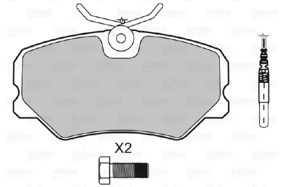 Bremsbelagsatz, Scheibenbremse Vorderachse VALEO 598179 Bild Bremsbelagsatz, Scheibenbremse Vorderachse VALEO 598179