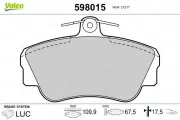 Bremsbelagsatz, Scheibenbremse VALEO 598015