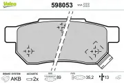 Bremsbelagsatz, Scheibenbremse Hinterachse VALEO 598053