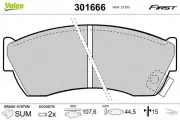 Bremsbelagsatz, Scheibenbremse VALEO 301666